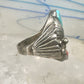 Navajo ring turquoise coral band size 9.75 sterling silver women men