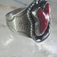 Navajo ring Coral band size 10.50 sterling silver stamping  women men