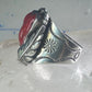 Navajo ring Coral band size 10.50 sterling silver stamping  women men