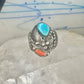 Navajo ring turquoise coral band size 9.75 sterling silver women men