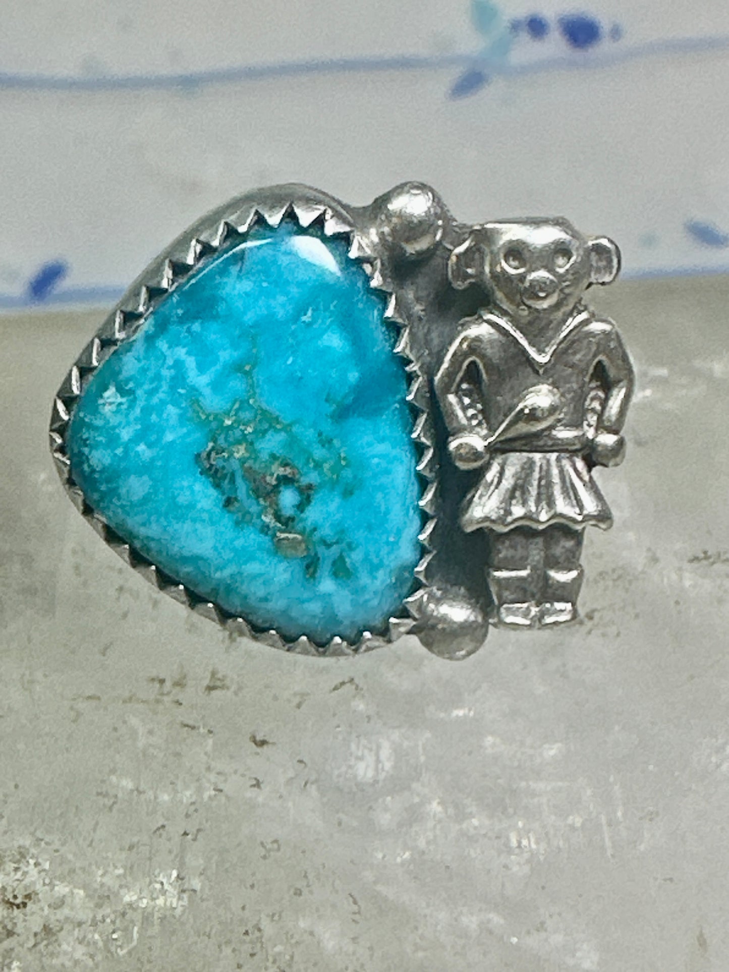 Navajo ring Mudman Kachina turquoise size 6 sterling silver women