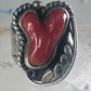 Navajo ring Coral band size 10.50 sterling silver stamping  women men