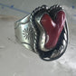Navajo ring Coral band size 10.50 sterling silver stamping  women men