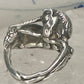 Unicorn ring horse band artisan size 4 sterling silver women
