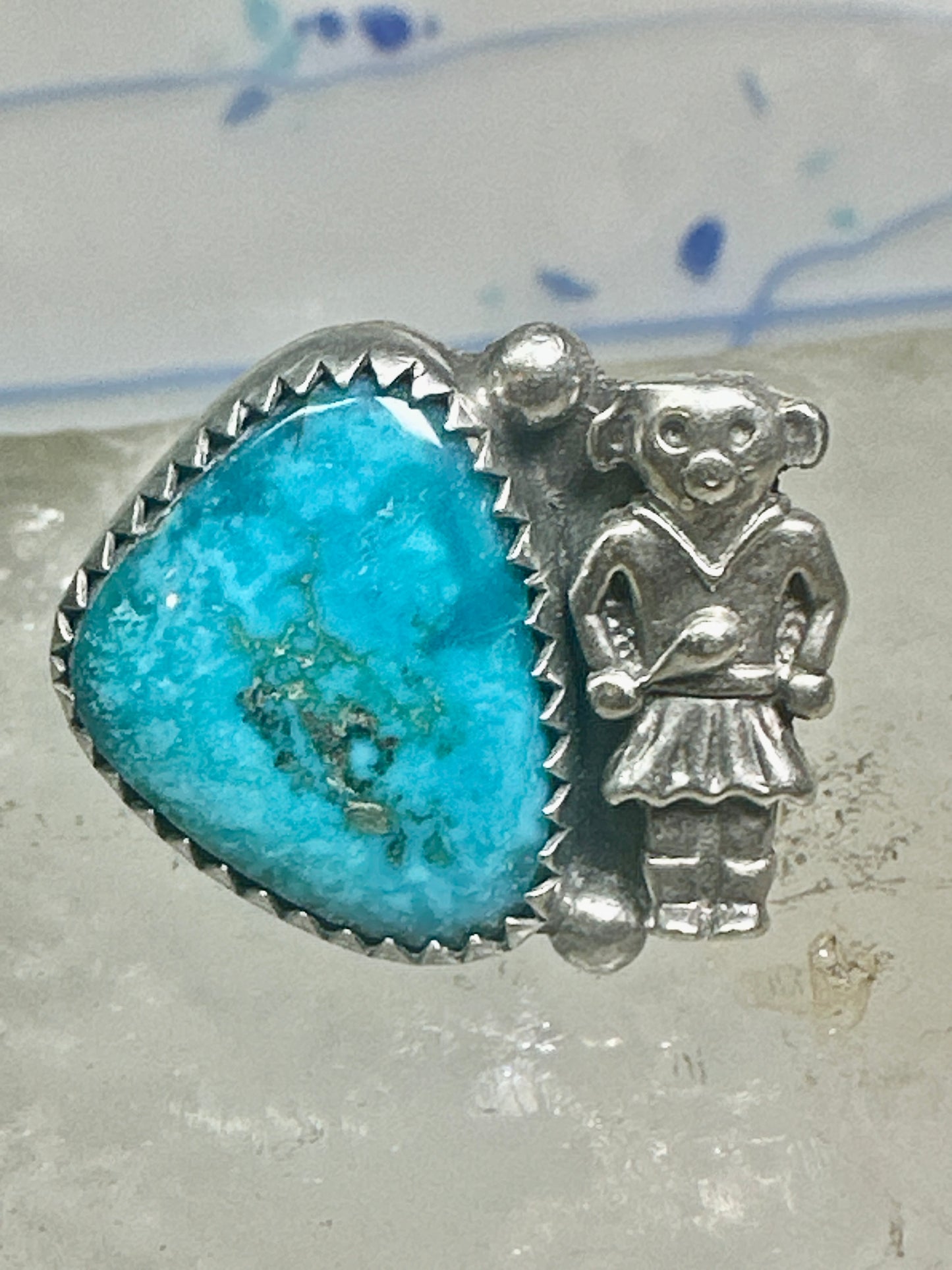 Navajo ring Mudman Kachina turquoise size 6 sterling silver women