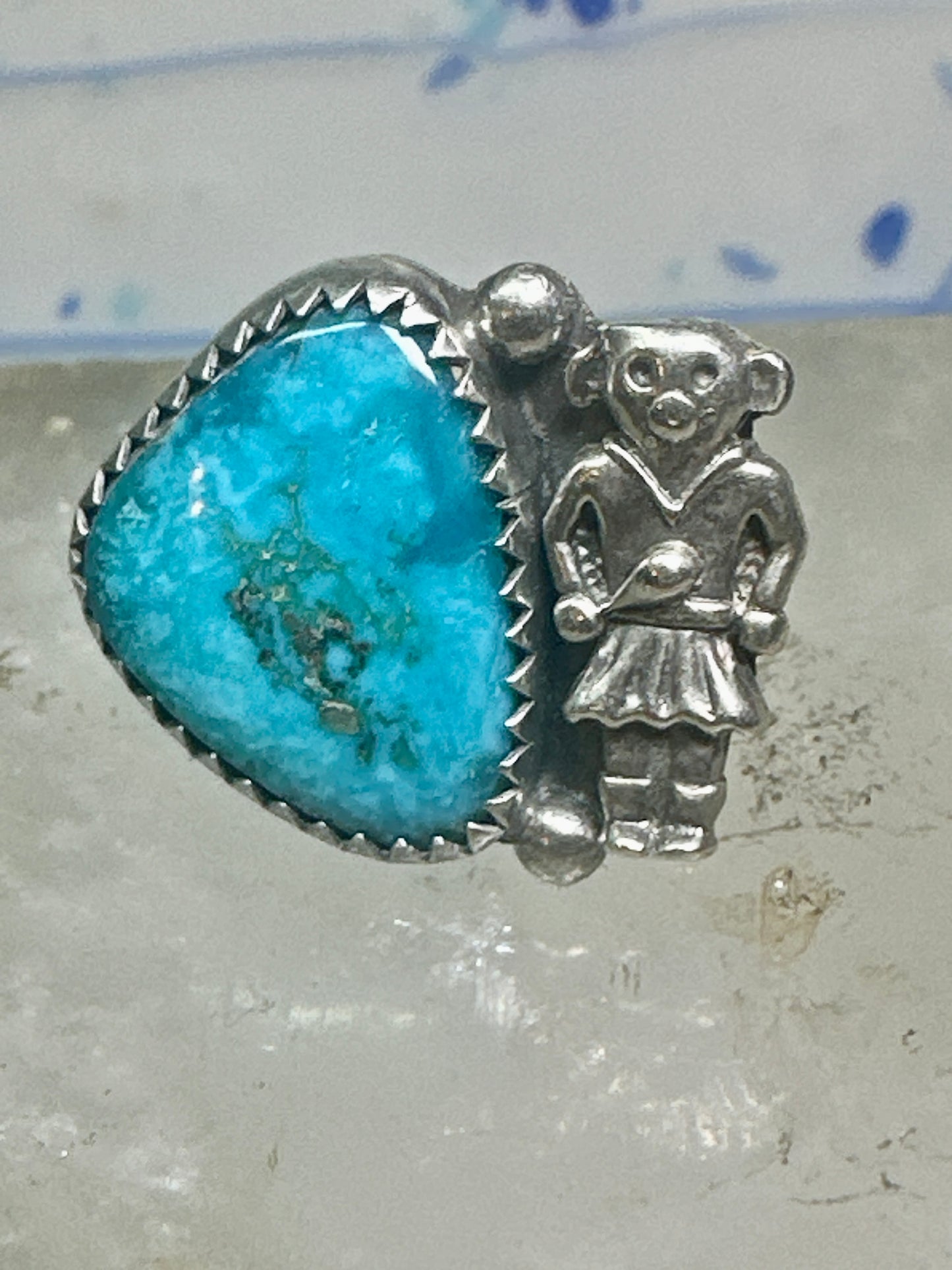 Navajo ring Mudman Kachina turquoise size 6 sterling silver women