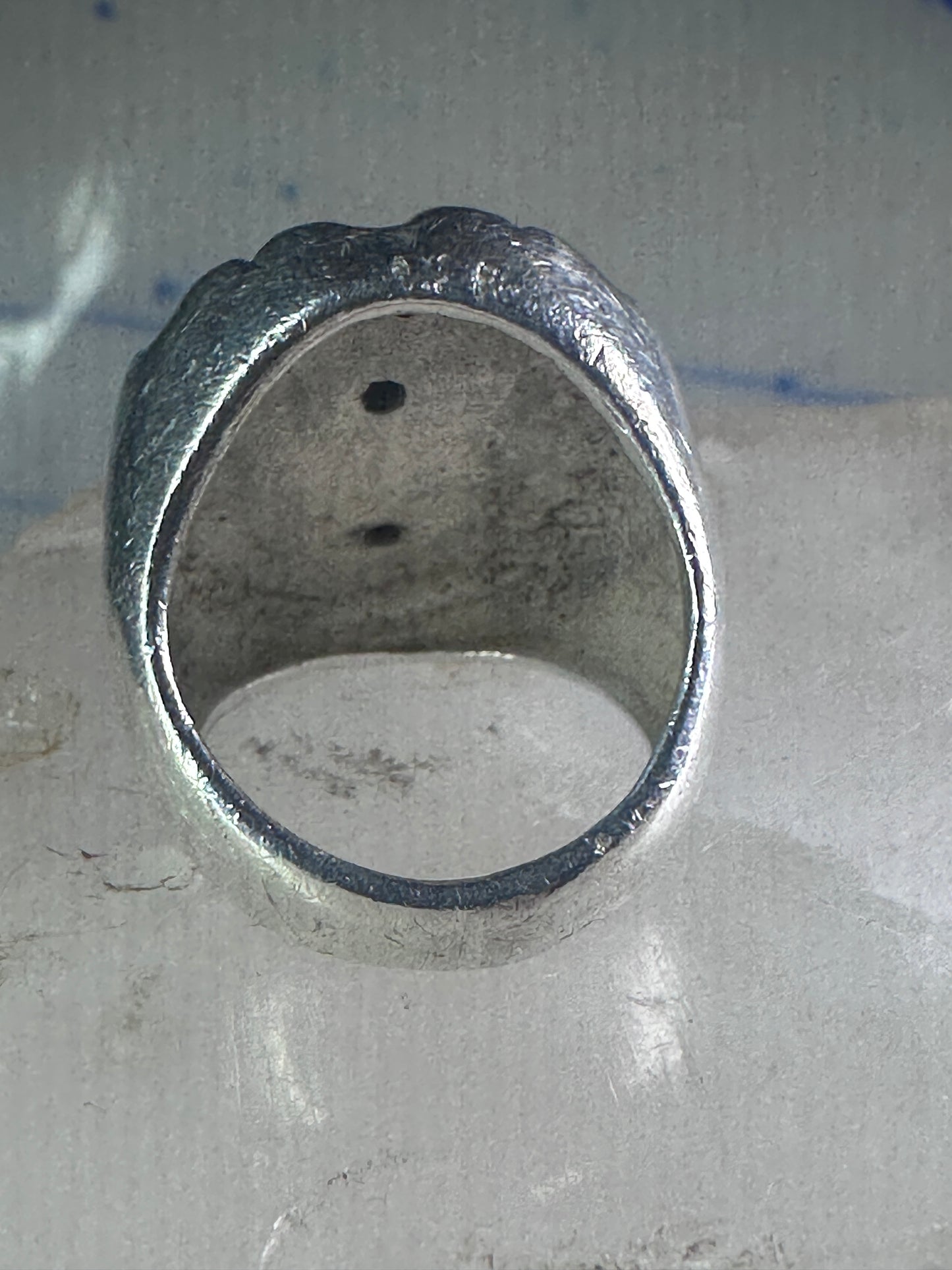 Horse ring Heavy Biker Horseshoe Cowgirl band size 5 sterling silver women