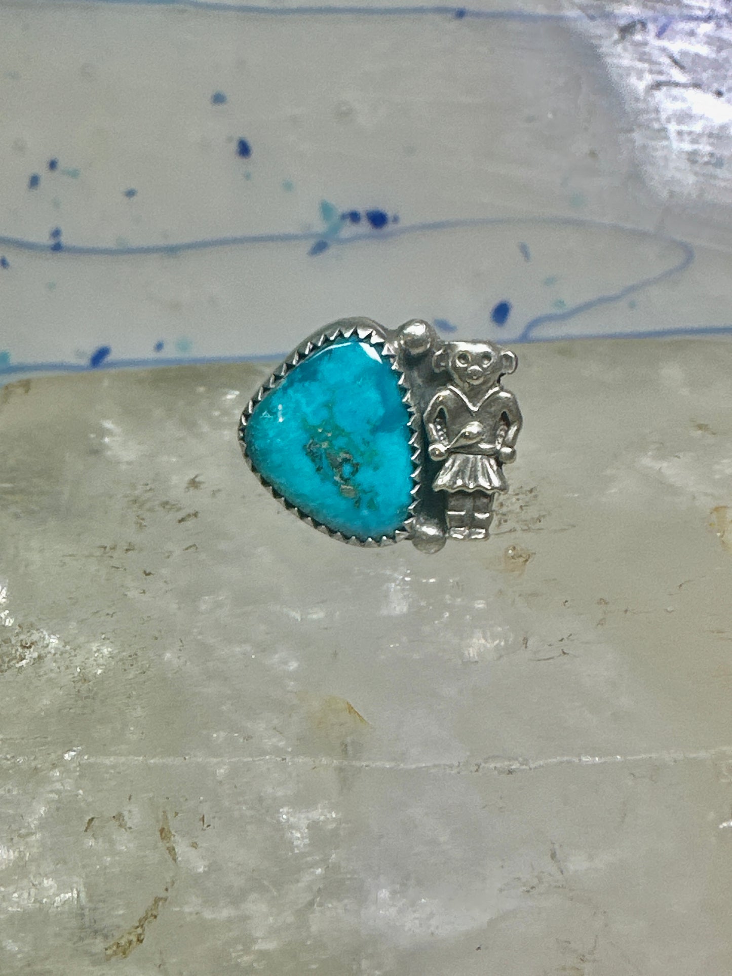 Navajo ring Mudman Kachina turquoise size 6 sterling silver women