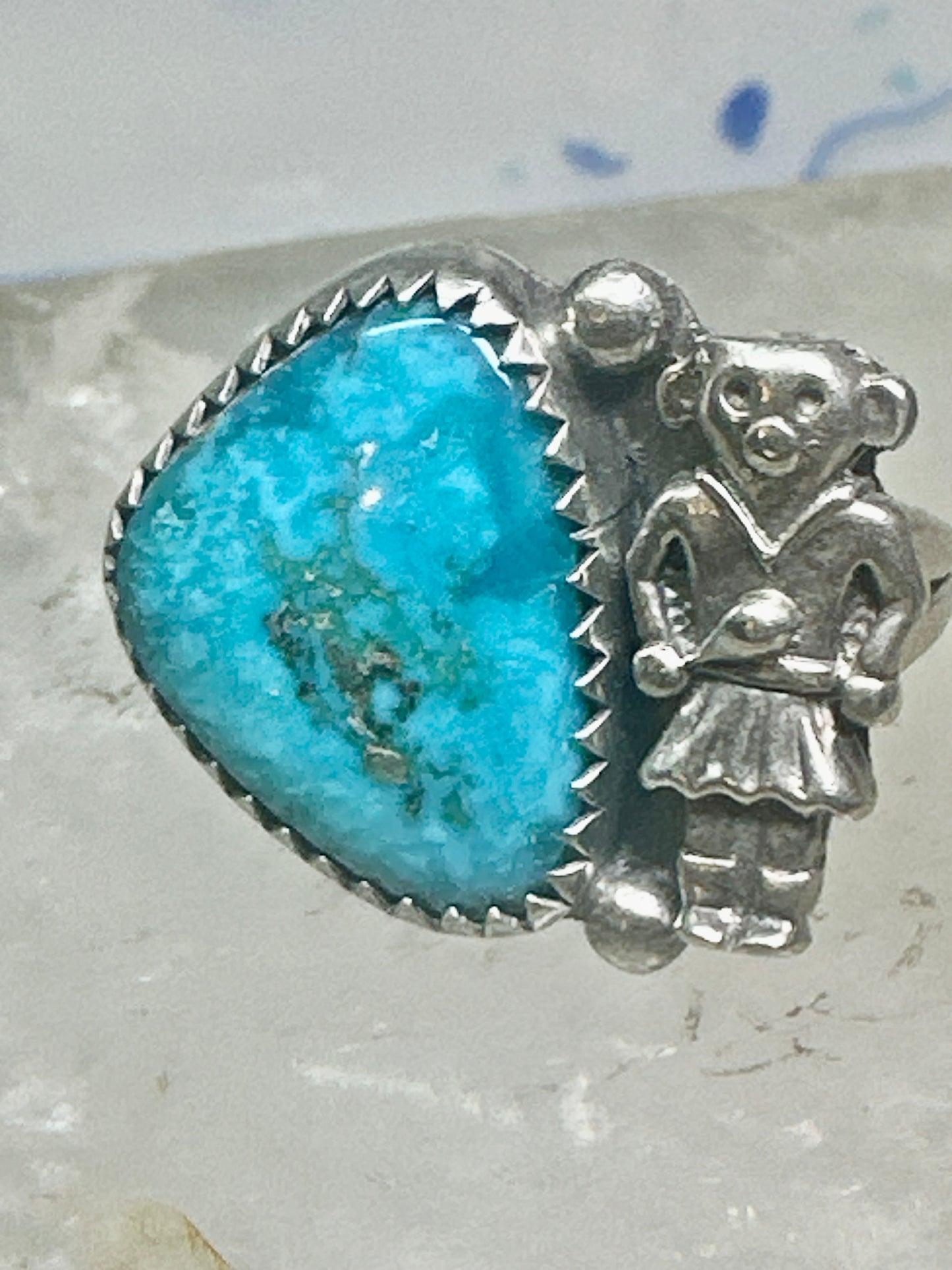 Navajo ring Mudman Kachina turquoise size 6 sterling silver women