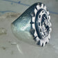 Horse ring Heavy Biker Horseshoe Cowgirl band size 5 sterling silver women