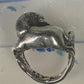 Unicorn ring horse band artisan size 4 sterling silver women