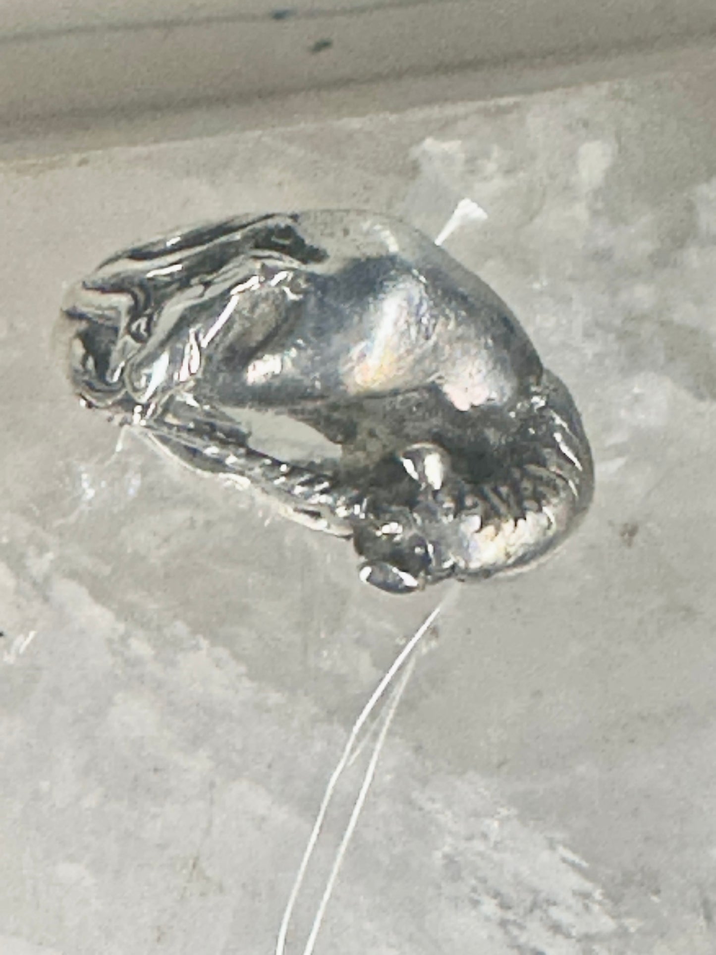 Unicorn ring horse band artisan size 4 sterling silver women