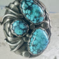 Navajo ring Turquoise Heavy Biker band size 11 sterling silver women men