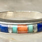 Vintage Carolyn Pollack Sterling Silver Multi Stone Inlay Southwestern Style Band Ring Size 5.75 3.8g 925