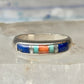 Vintage Carolyn Pollack Sterling Silver Multi Stone Inlay Southwestern Style Band Ring Size 5.75 3.8g 925