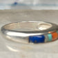 Vintage Carolyn Pollack Sterling Silver Multi Stone Inlay Southwestern Style Band Ring Size 5.75 3.8g 925