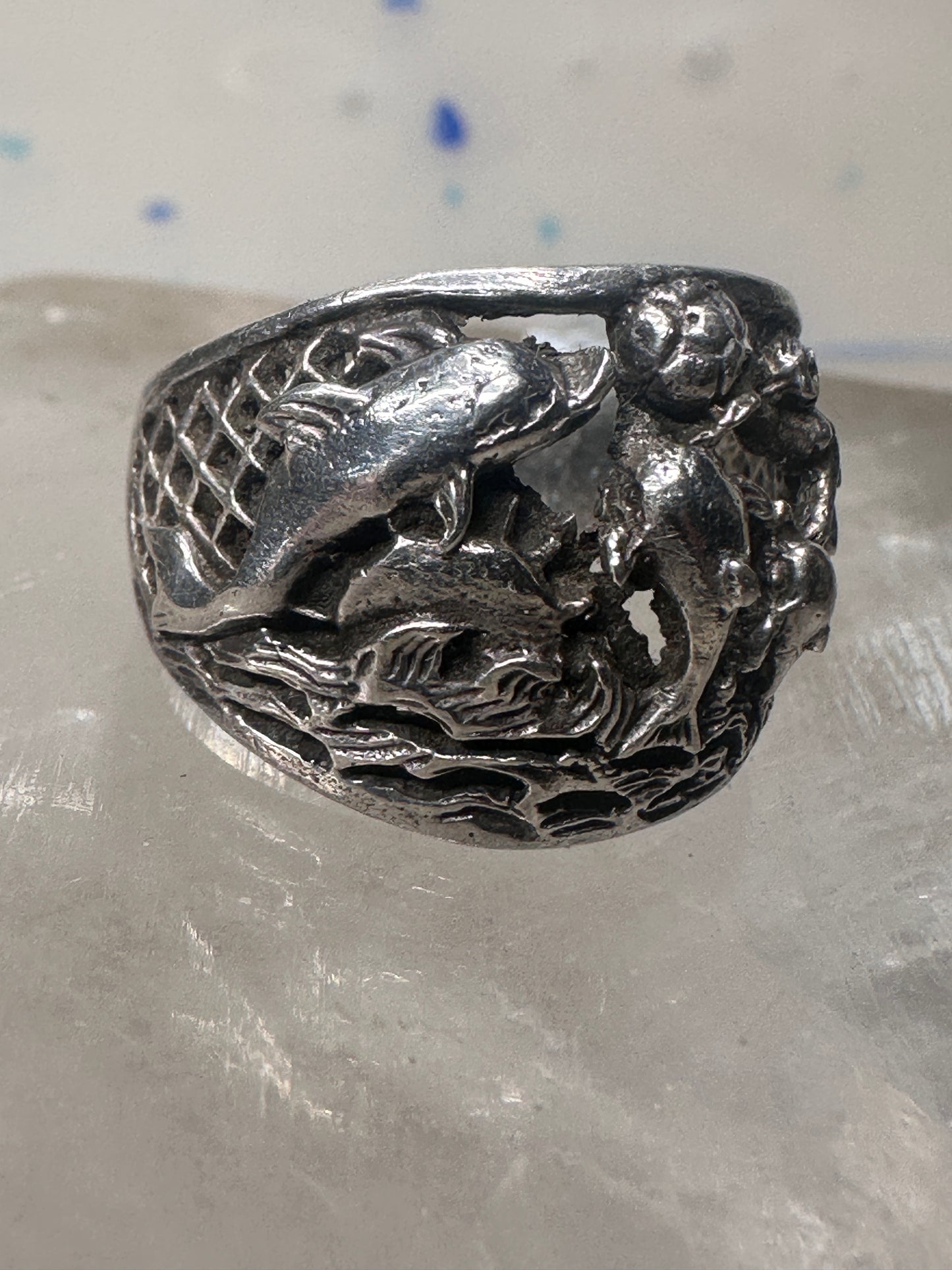 Dolphins ring dolphin pod band size 5.75 women girls