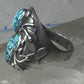 Navajo ring Turquoise Heavy Biker band size 11 sterling silver women men
