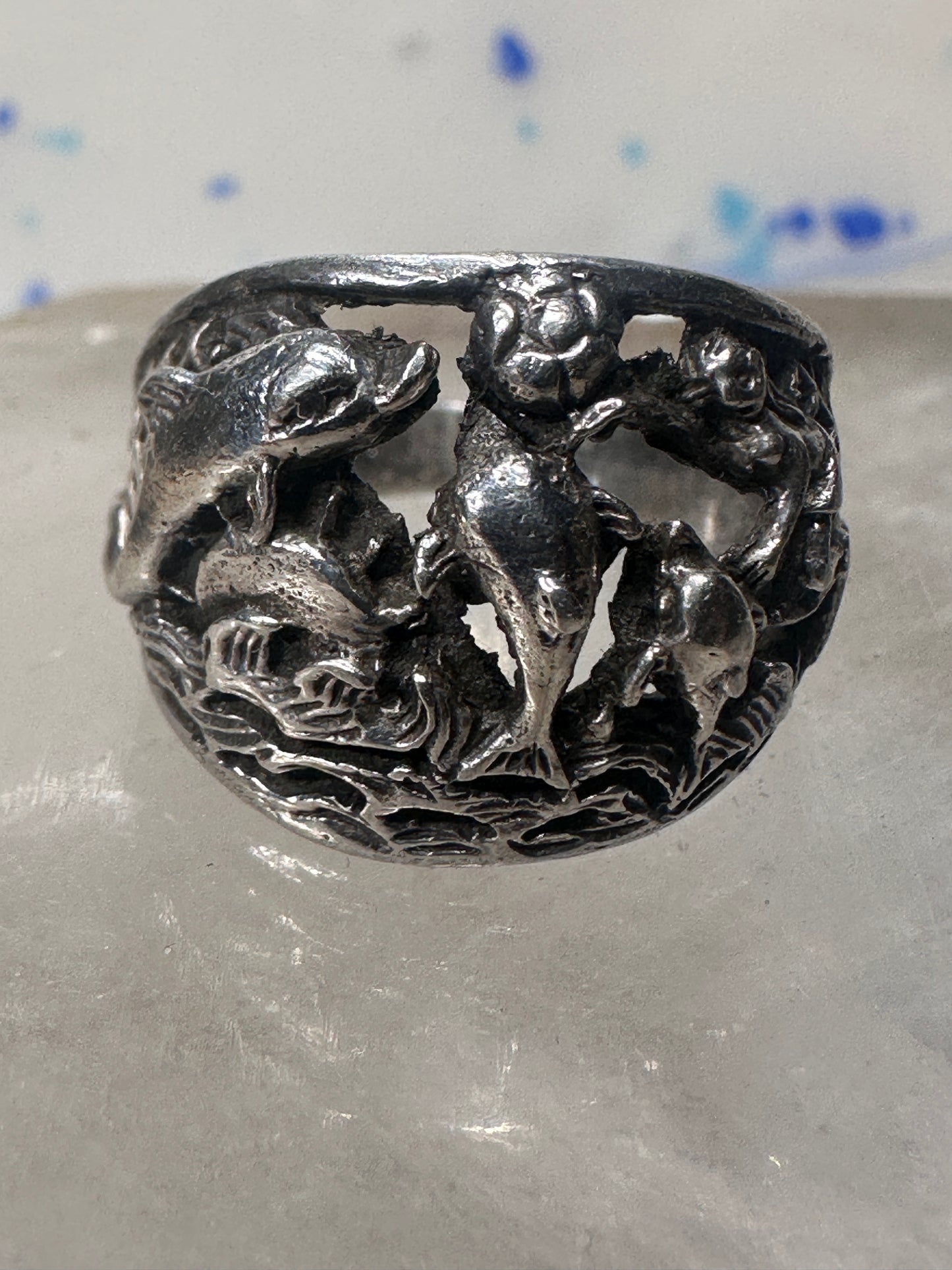 Dolphins ring dolphin pod band size 5.75 women girls