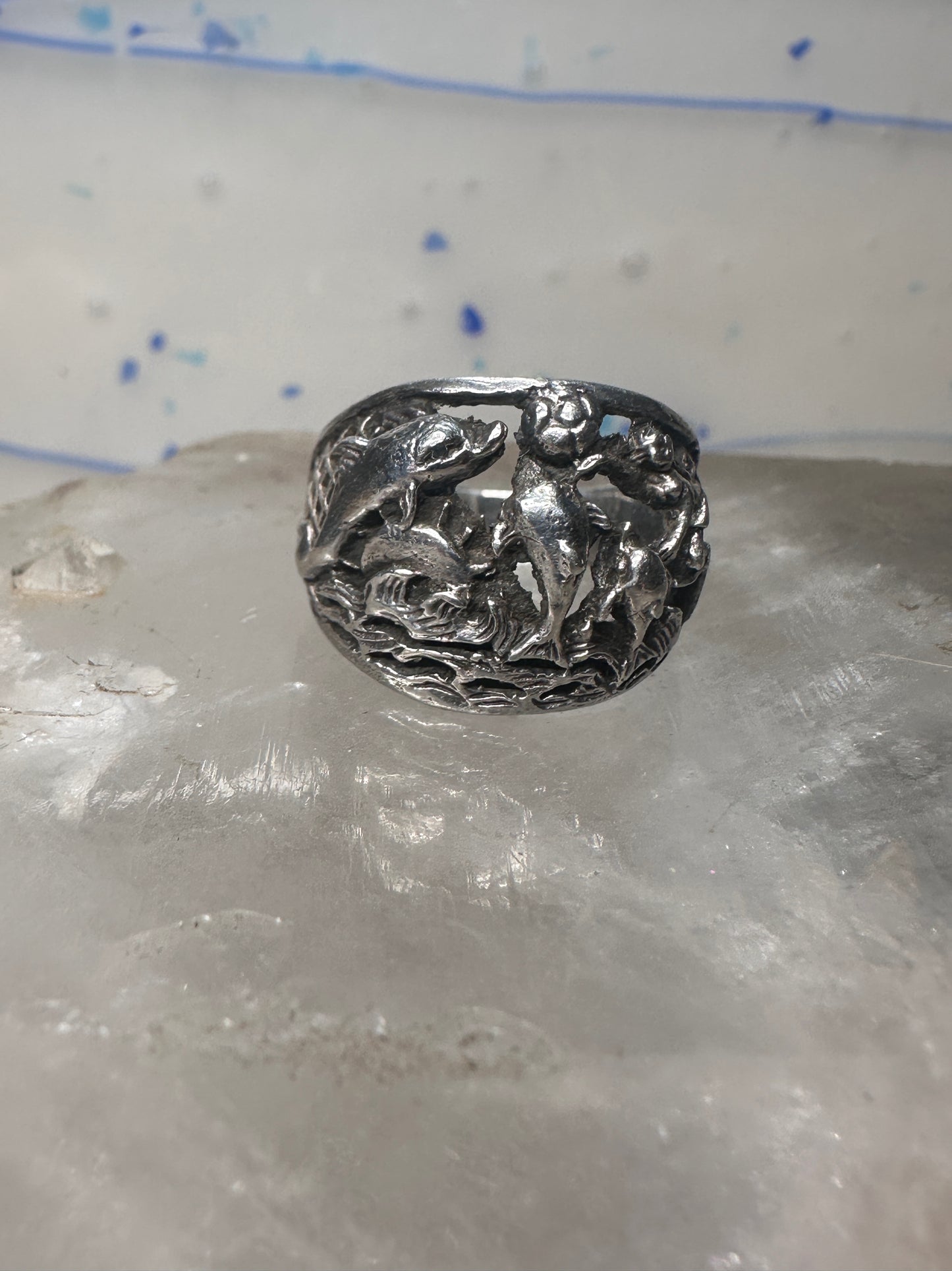 Dolphins ring dolphin pod band size 5.75 women girls