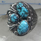 Navajo ring Turquoise Heavy Biker band size 11 sterling silver women men