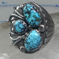 Navajo ring Turquoise Heavy Biker band size 11 sterling silver women men