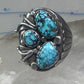 Navajo ring Turquoise Heavy Biker band size 11 sterling silver women men