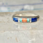 Vintage Carolyn Pollack Sterling Silver Multi Stone Inlay Southwestern Style Band Ring Size 5.75 3.8g 925