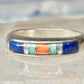 Vintage Carolyn Pollack Sterling Silver Multi Stone Inlay Southwestern Style Band Ring Size 5.75 3.8g 925