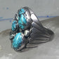 Navajo ring Turquoise Heavy Biker band size 11 sterling silver women men