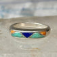 Vintage Carolyn Pollack Sterling Silver Multi Stone Mountain Inlay Southwestern Style Band Ring AS IS Size 5.75 3.2g 925