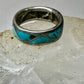 Zuni ring Turquoise pinky band size 4.50 sterling silver women