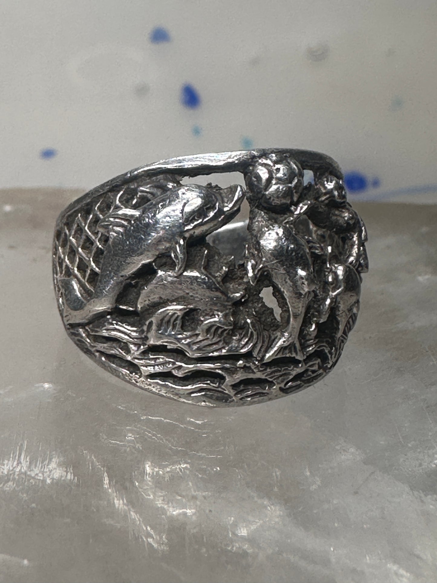 Dolphins ring dolphin pod band size 5.75 women girls