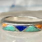 Vintage Carolyn Pollack Sterling Silver Multi Stone Mountain Inlay Southwestern Style Band Ring AS IS Size 5.75 3.2g 925