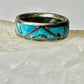 Zuni ring Turquoise pinky band size 4.50 sterling silver women