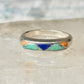 Vintage Carolyn Pollack Sterling Silver Multi Stone Mountain Inlay Southwestern Style Band Ring AS IS Size 5.75 3.2g 925
