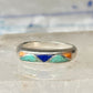 Vintage Carolyn Pollack Sterling Silver Multi Stone Mountain Inlay Southwestern Style Band Ring AS IS Size 5.75 3.2g 925