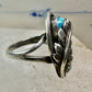 Turquoise ring Navajo leaf size 6.25 sterling silver women