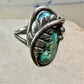 Turquoise ring Navajo leaf size 6.25 sterling silver women