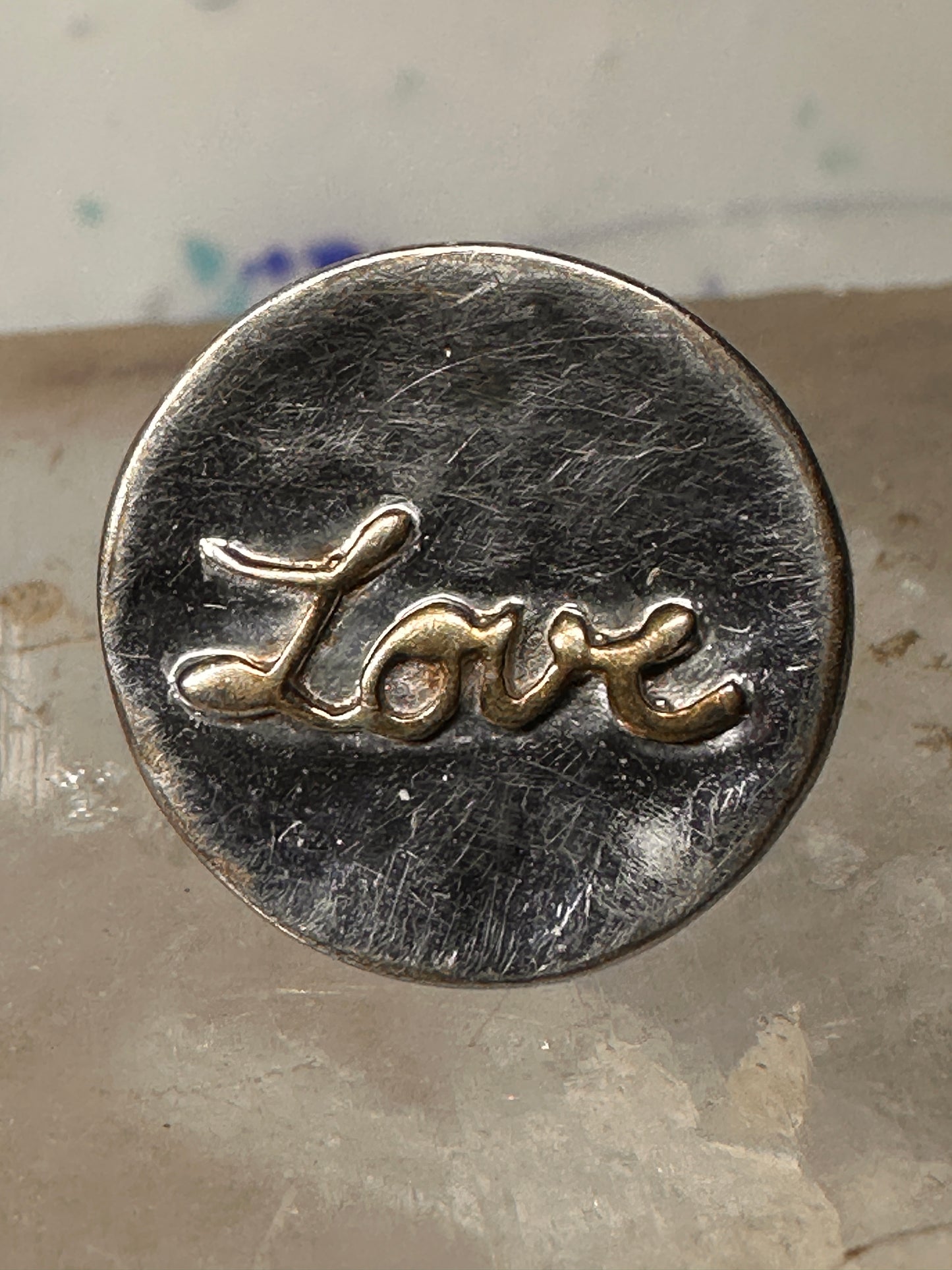 Love ring love word valentine band size 4 sterling silver women pinky girls