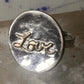 Love ring love word valentine band size 4 sterling silver women pinky girls