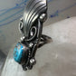 Navajo ring long turquoise size 7 sterling silver women