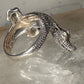Alligator ring crocodile marcasite band size 8.75 sterling silver women