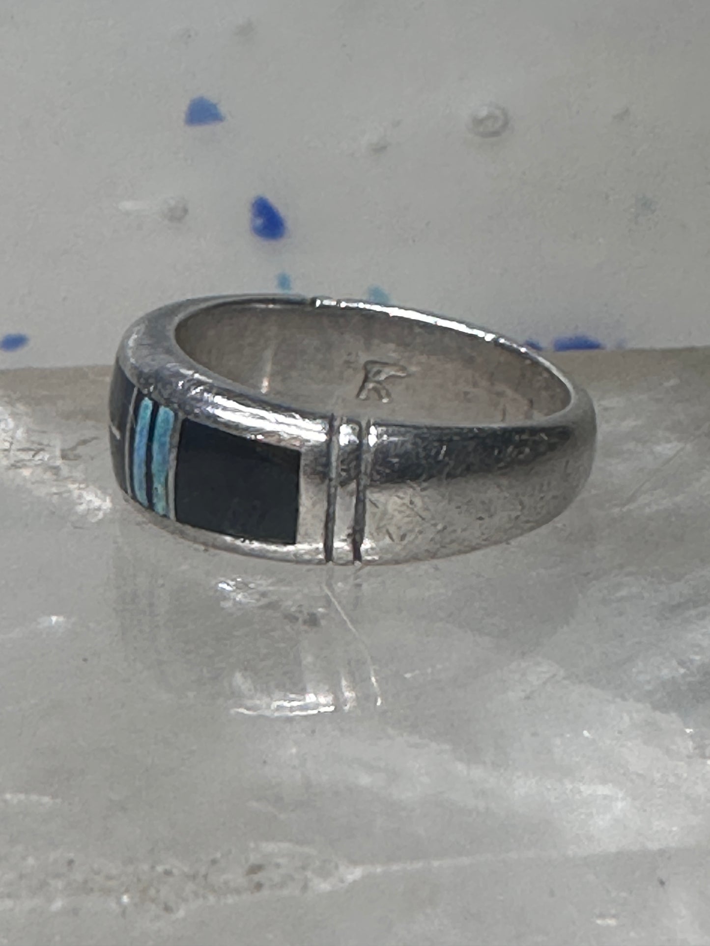 Onyx lab opal ring southwest band size 6.50 women girls