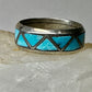Zuni ring Turquoise band size 7.75 sterling silver women men