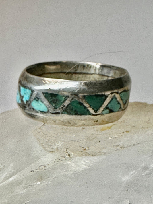 Zuni ring Turquoise band size 5.75 sterling silver women