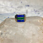 Vintage Mexico Sterling Silver Malachite Azurite Inlay Signet Ring Size 11 14.4g 925