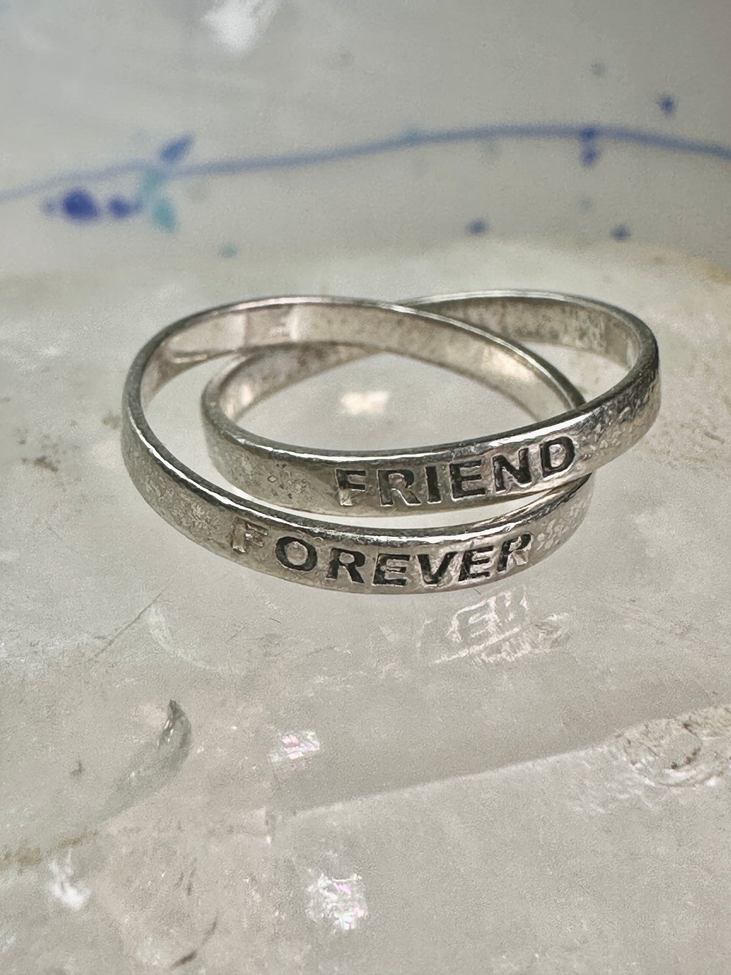 Forever Friends ring rolling band size 7.25 sterling silver women girls