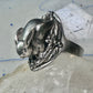 Rabbit Ring Bunny Band Floral Field size 9 sterling silver women girls