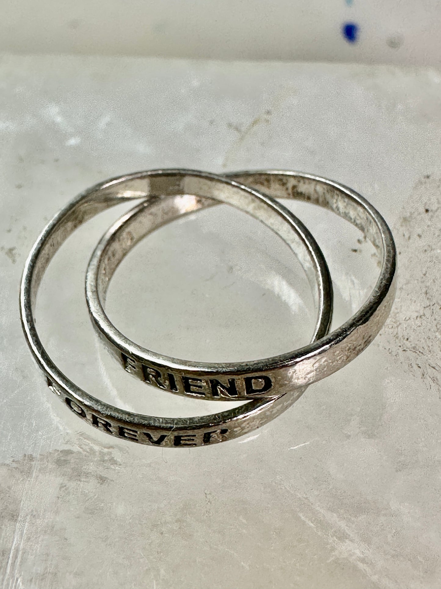 Forever Friends ring rolling band size 7.25 sterling silver women girls